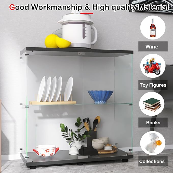 Black - 2 Doors & 2 Shelves