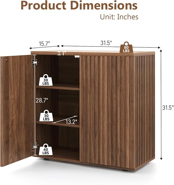 Walnut - Fluted