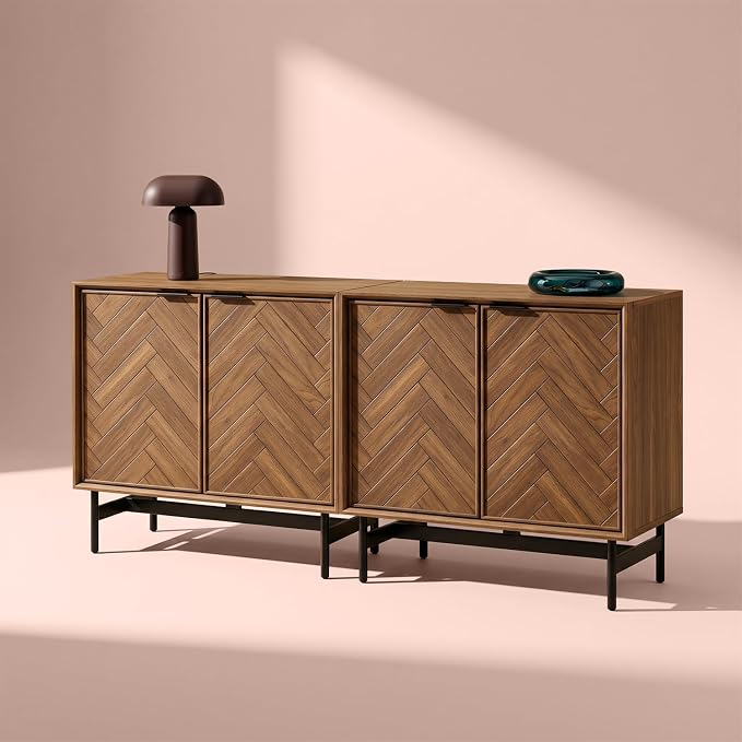 Walnut Herringbone Cabinet