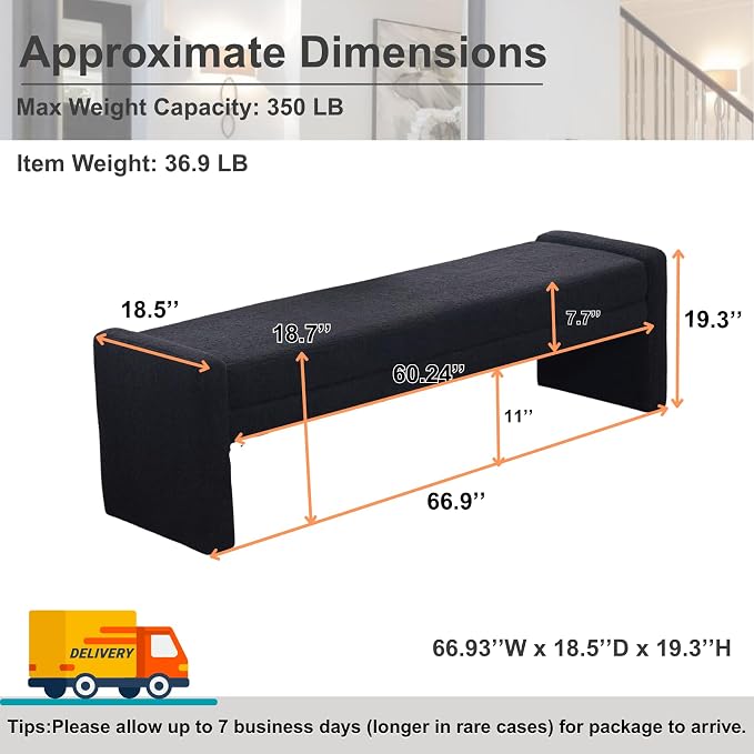 66.9''w Black