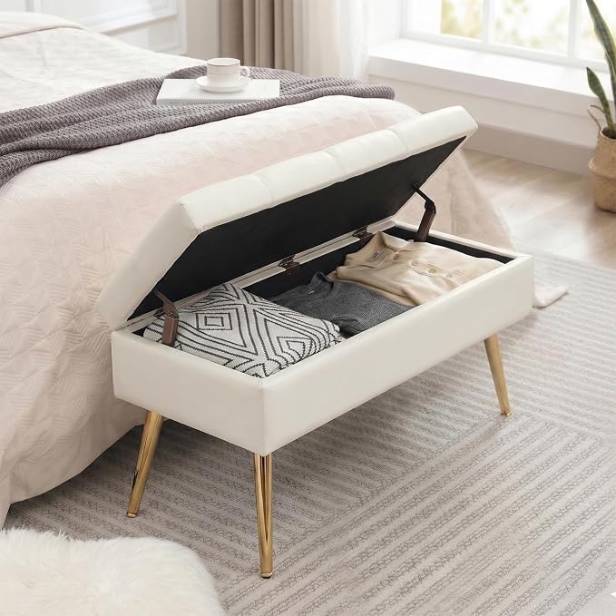 31.5'' Leather Ivory White