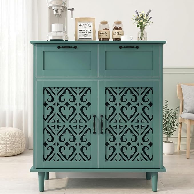 Green 2-door 2-drawer