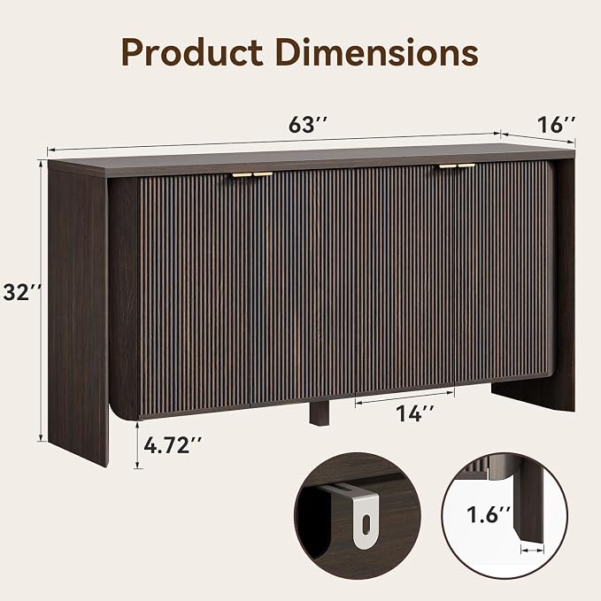 Dark Walnut-4 Doors