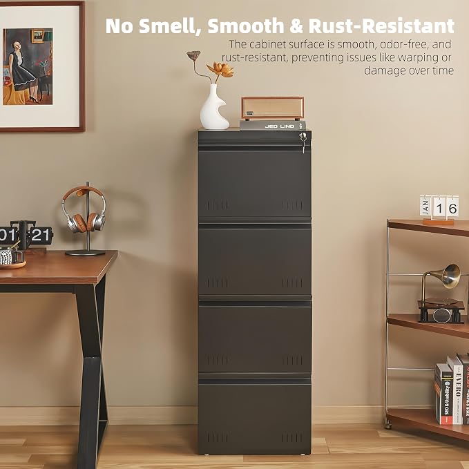 Matte-black 4-drawer Vertical