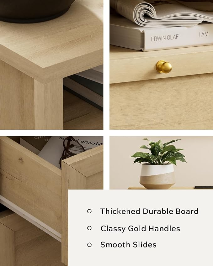2 Drawers/Light Oak