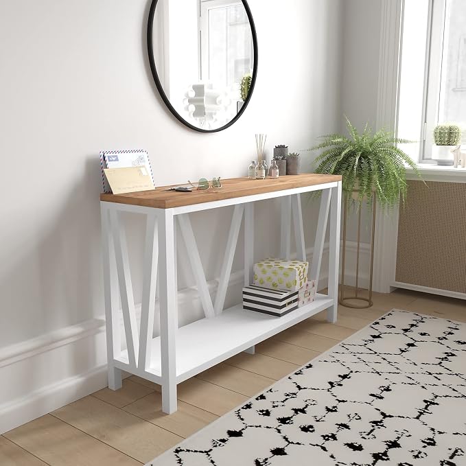 Warm Oak Top/White Frame