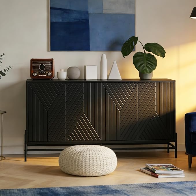 Black-geometric Lines Carved