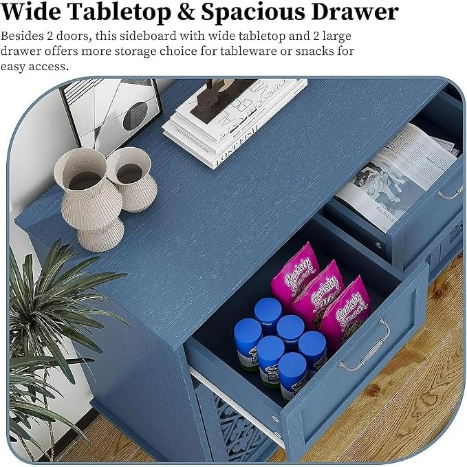 Blue 2-door 2-drawer