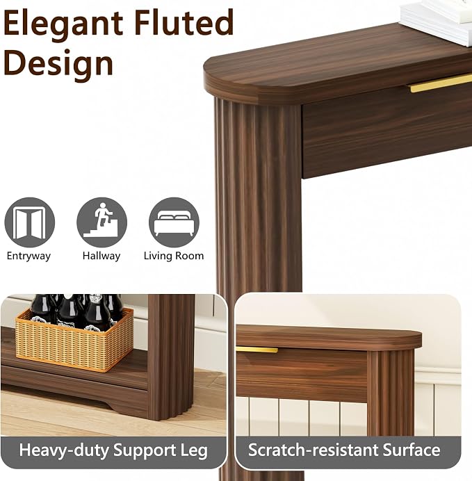 Walnut With 3 Drawers