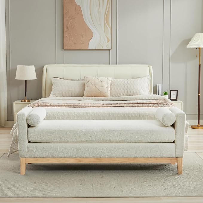 Ivory Boucle (Wood Legs)
