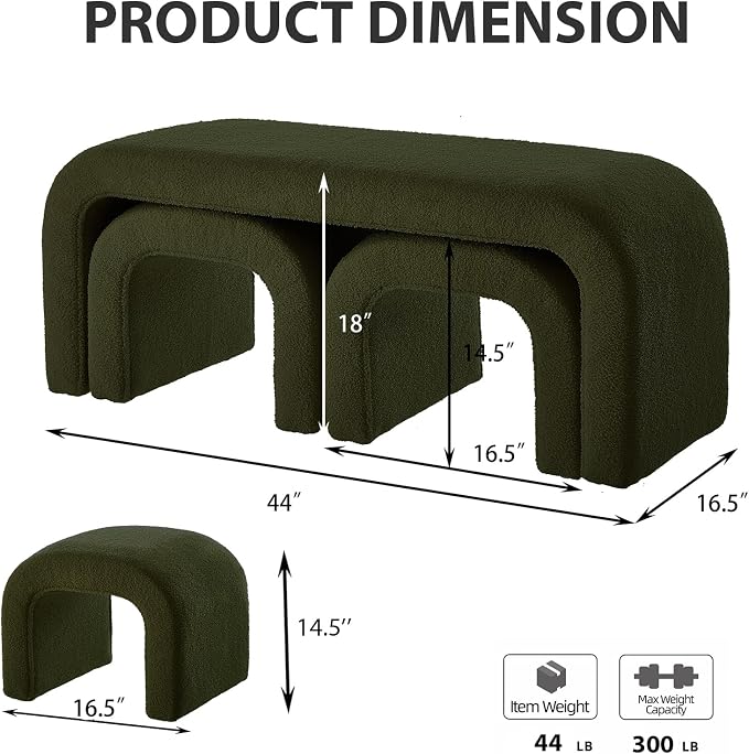 Green 44''w 3-piece