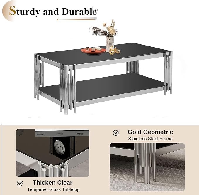 Black Silver-coffee Table