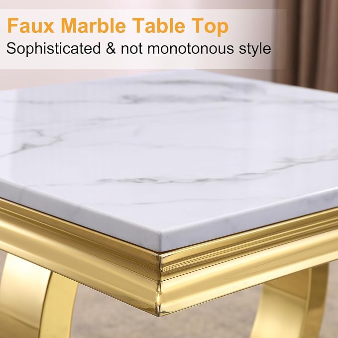 Style1:end Table-white &Gold