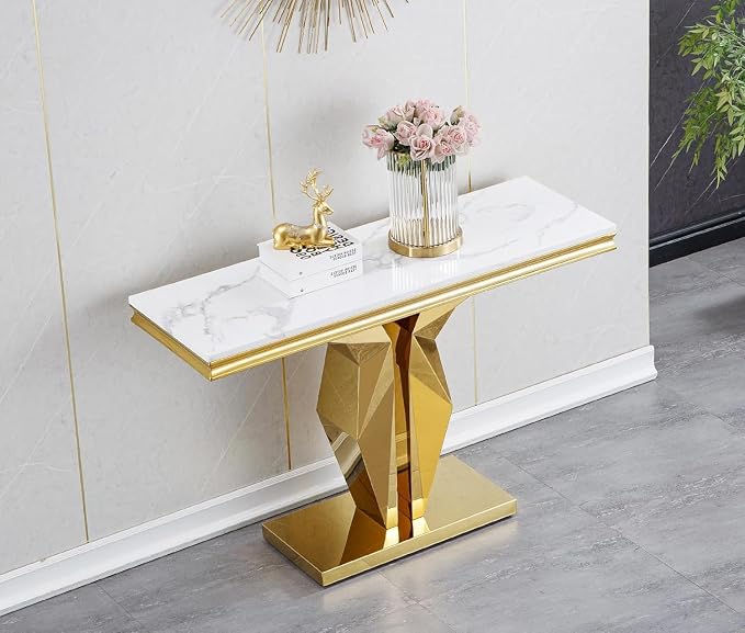 Console Table - White Gold Base