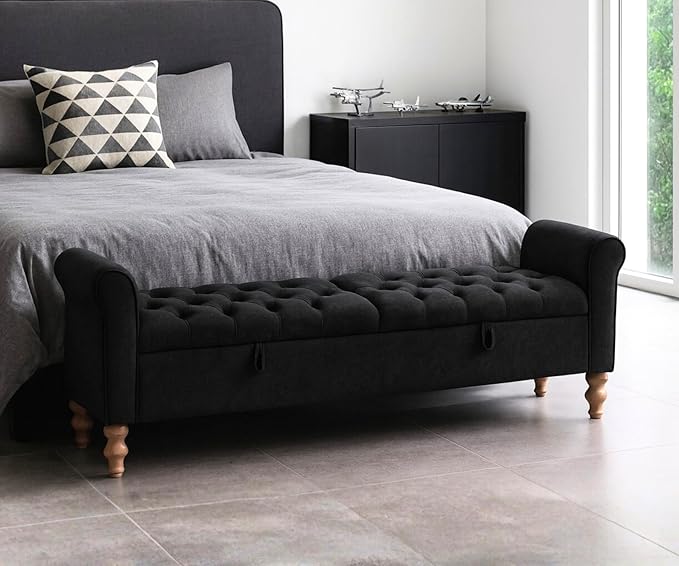 Black Tufted 65.2''w