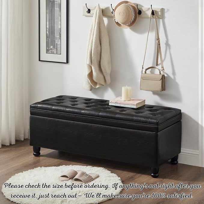 Black Faux Leather 44.5''