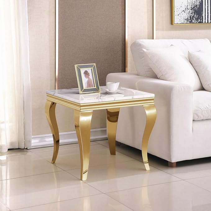 End Table - White Gold Base
