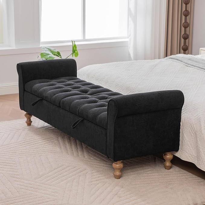 Black Tufted 65.2''w