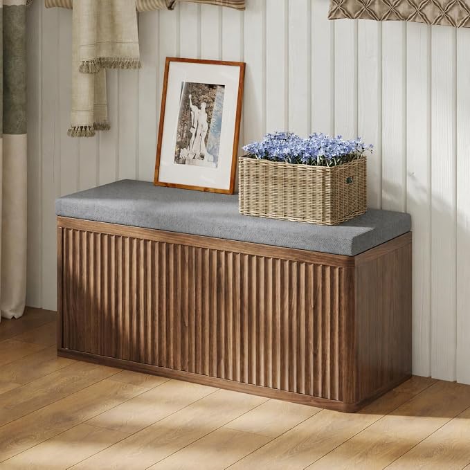 2 Door Shoe Bench-walnut
