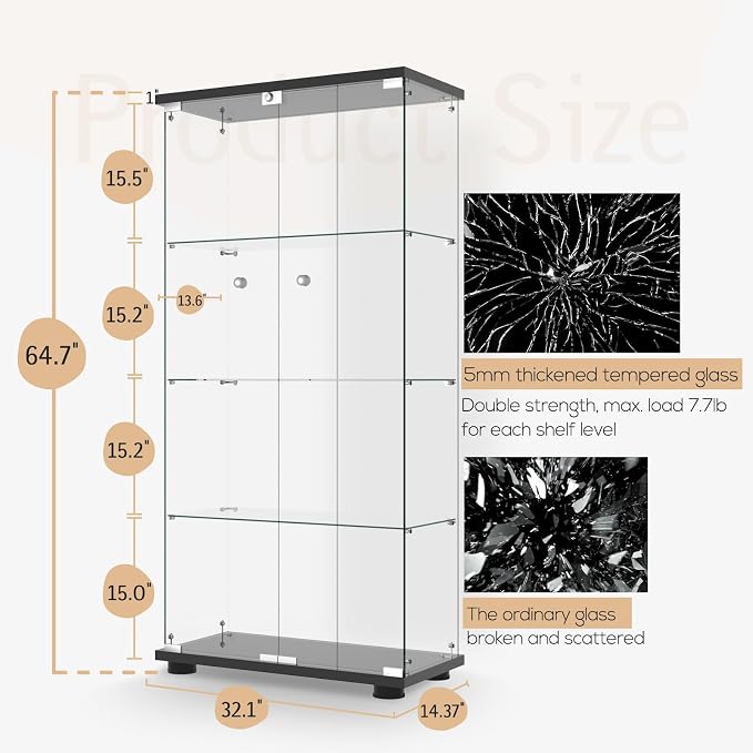 2-door 4-shelf, Black