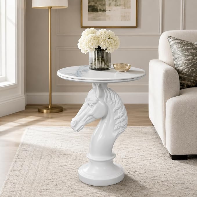 Large White Horse Table