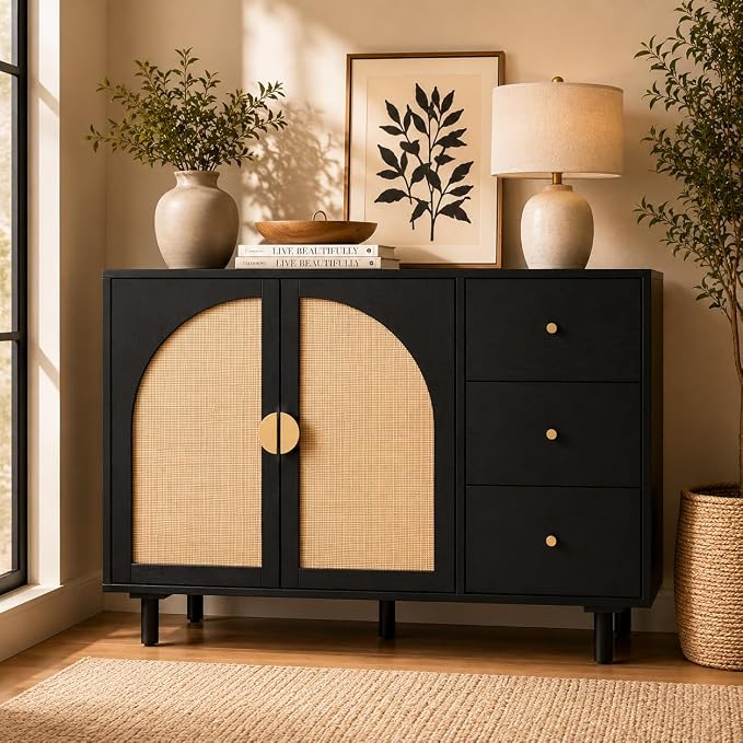 Black-2 Door 3 Drawer