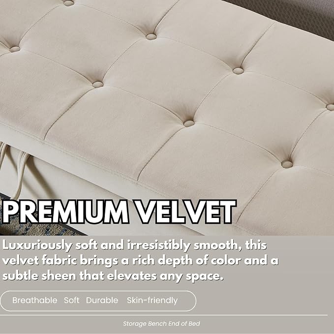 Beige Velvet 58.6''