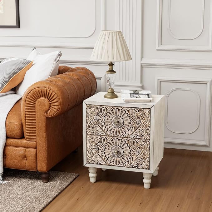 Wood Color-carved-2 Drawers