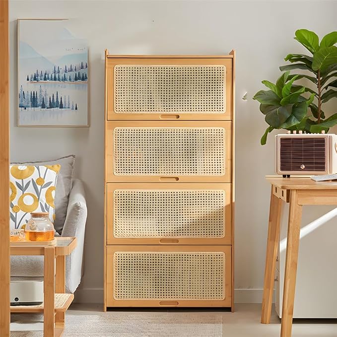 Door Material: Rattan; Color: Wood