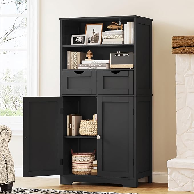 Black, 2 Drawers