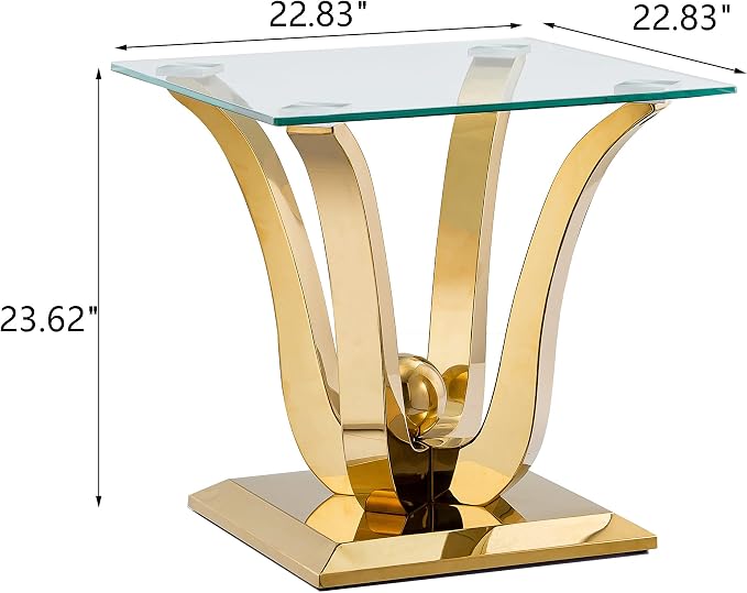 Gold End Table - Floral Shape Base