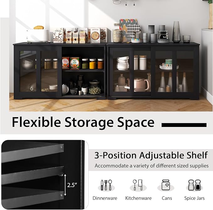 Black/Glass Sliding Door