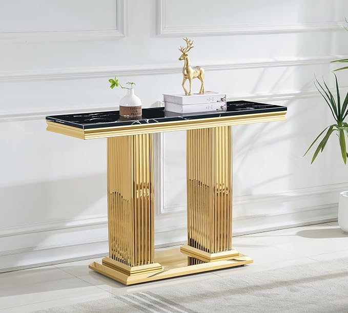 Console Table - Black Gold Base