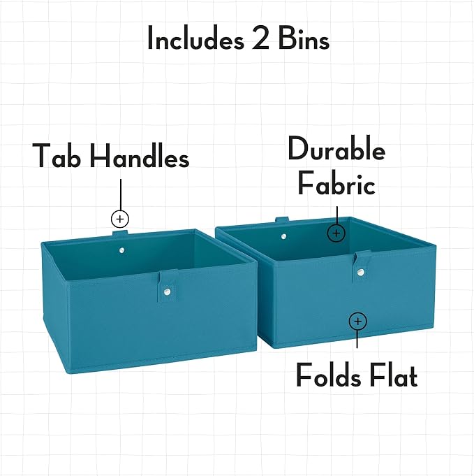 White With 2 Turquoise Bins