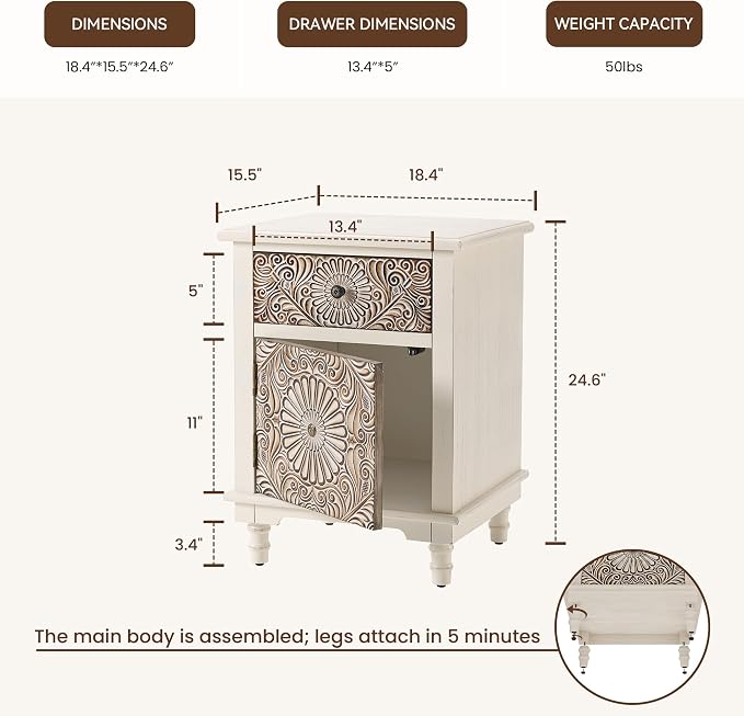 Wood Color--carved-storage