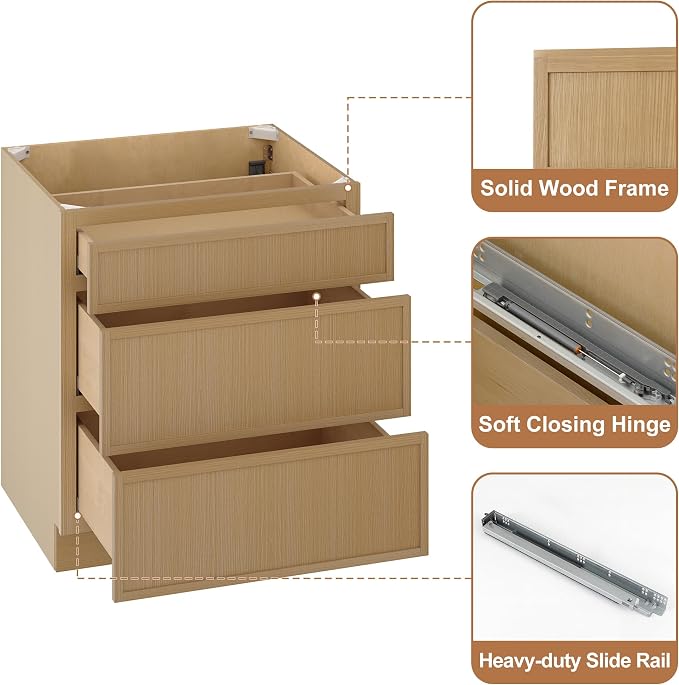 Natural With 3drawers
