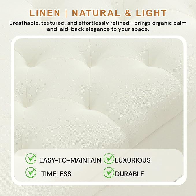 Linen Fabric - Beige 47.5''w