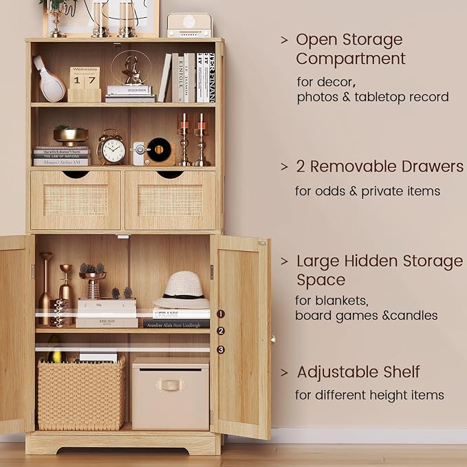 Natural, 2 Drawers