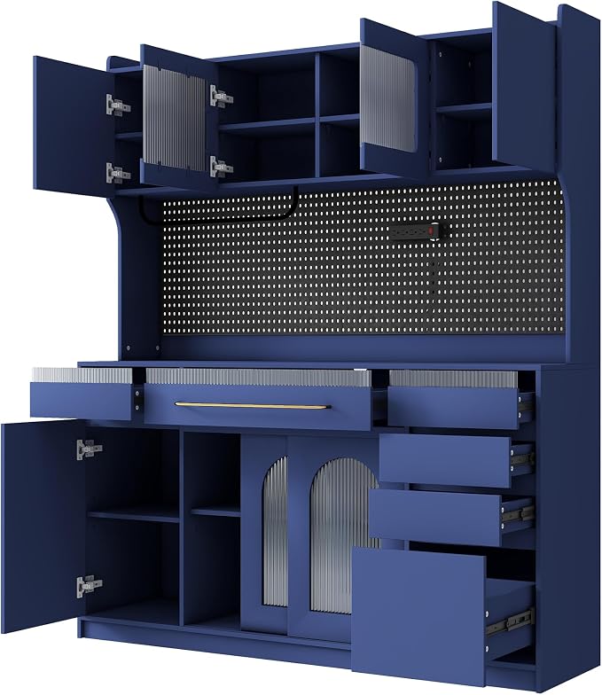 Blue + Glass + Mdf + Farmhouse
