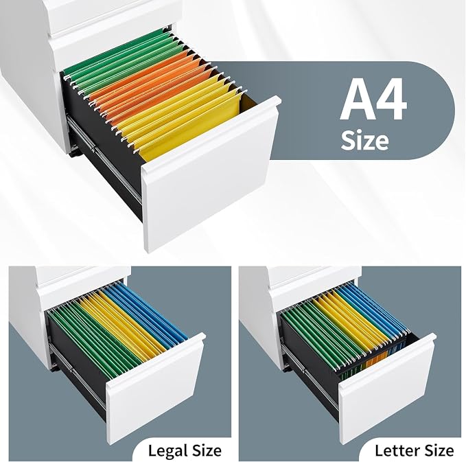 Matte-white 3-drawer Mobile