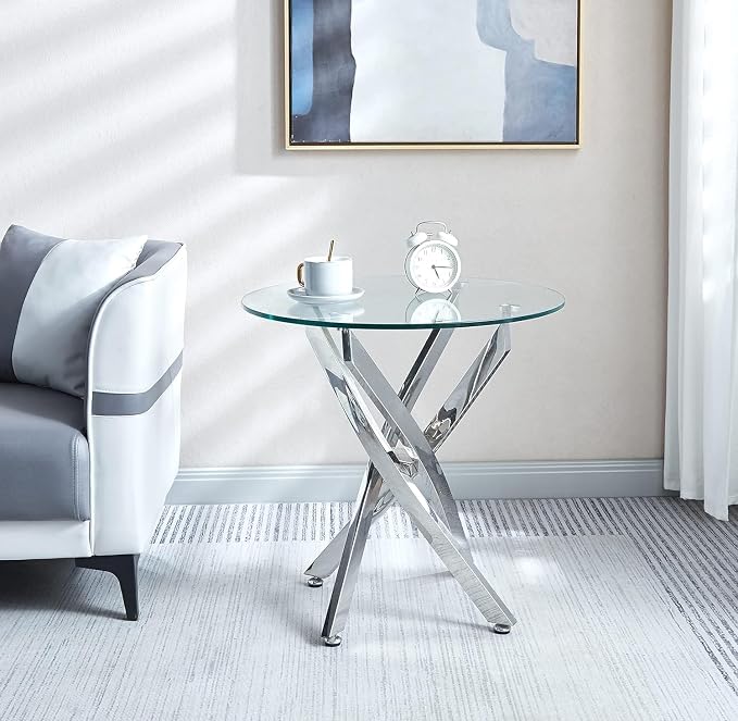 Round Top & Silver Base