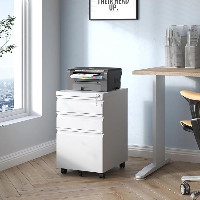 Matte-white 3-drawer Mobile