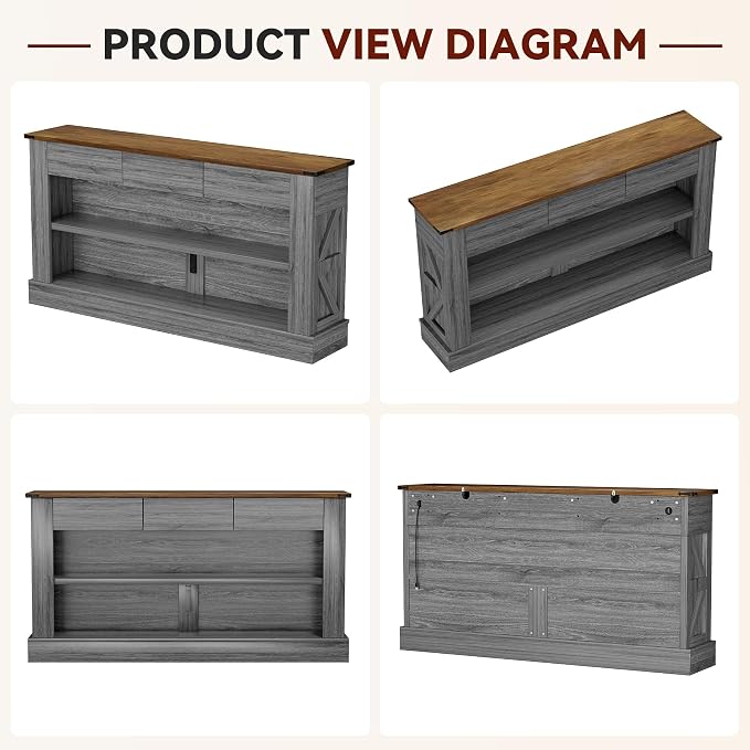 Rustic Brown&dark Grey