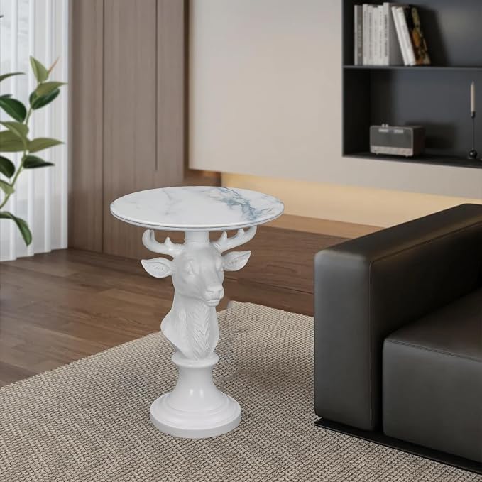 Large White Deer Table