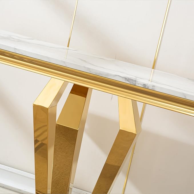 White Gold-console Table