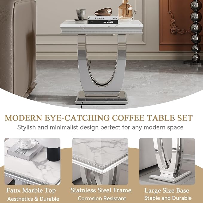 White Silver-end Table