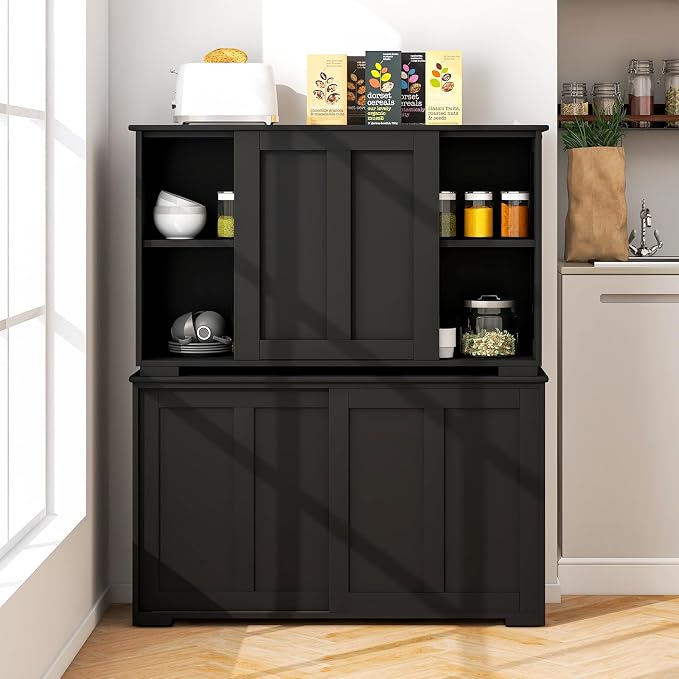 Black/Wooden Sliding Door