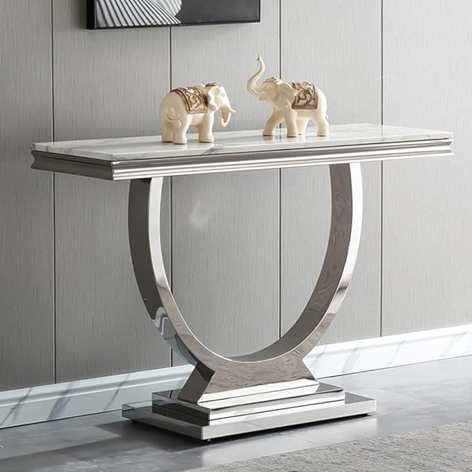 Console Table - White Silver