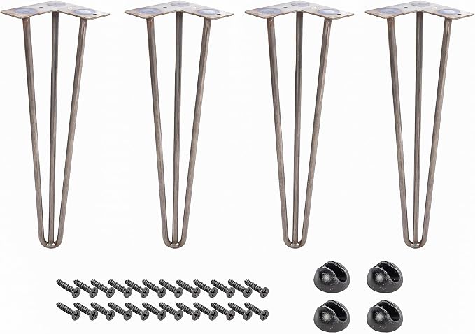 Natural Clear + Unfinished Steel Hairpin Legs