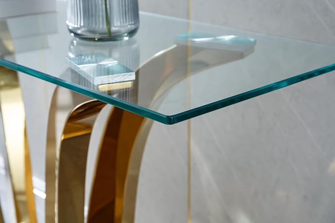 Gold Console Table - Floral Shape Base